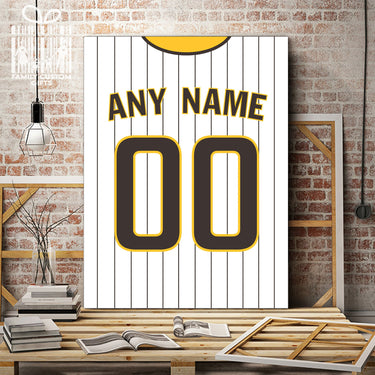 San Diego Jersey Custom Canvas Print Wall Art for Boy Girl Men Women Baseball Personalized Canvas Art